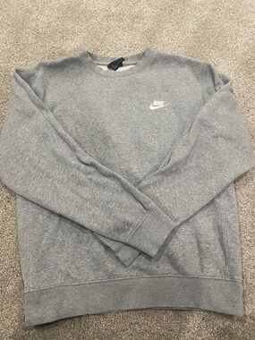 Nike Gray Crewneck Sweatshirt with White Swoosh